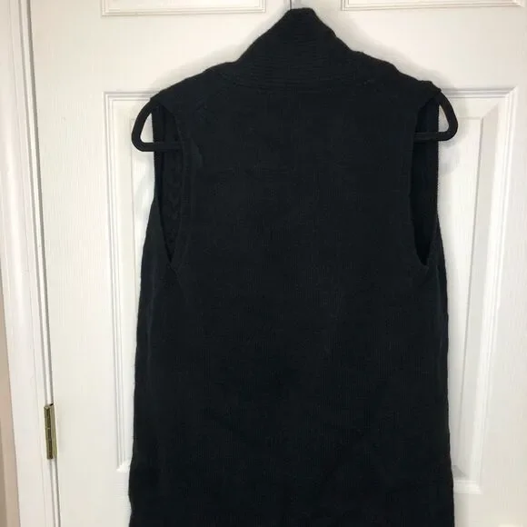 NWT Joan Vass wool blend black sweater vest, size large - Picture 10 of 12
